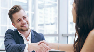 Happy Business People, Handshake And Meeting For Hiring, Introduction Or Agreement In Deal At Office