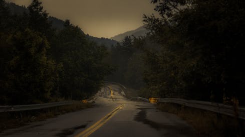 An Empty Asphalt Road