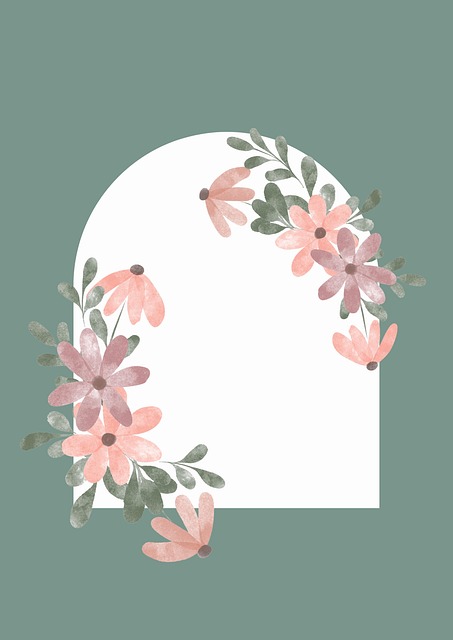 Flower Frame Minimal Leaf Green