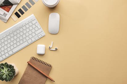 Keyboard And Mouse On Beige Background