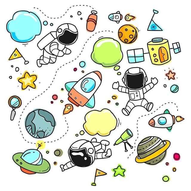 Sketch Cartoon Space Set